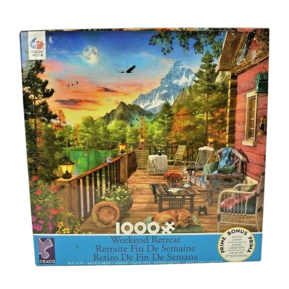 Ceaco Wooden Terrace Sunset by Dominic Davison 1000 Piece Jigsaw Puzzle - Picture 1 of 9